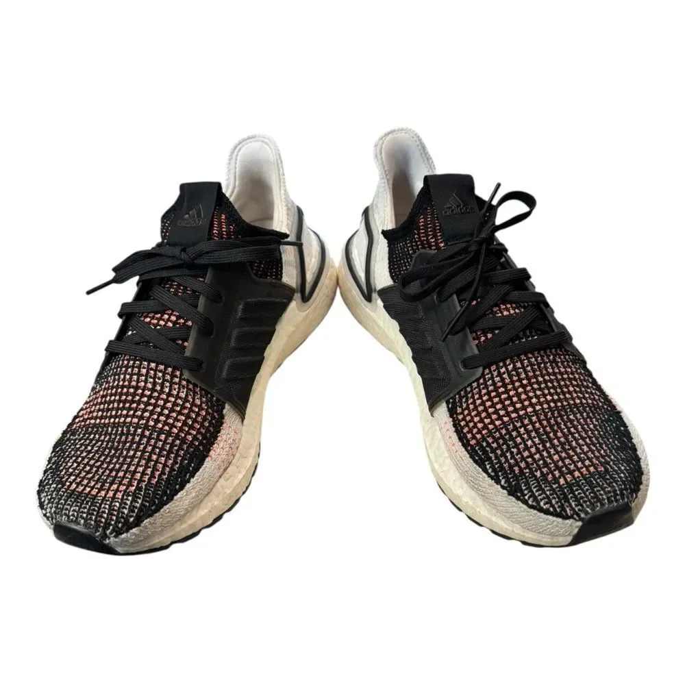 Adidas Ultraboost 19 Men’s Black Neon White Running Shoes Sneakers 7.5